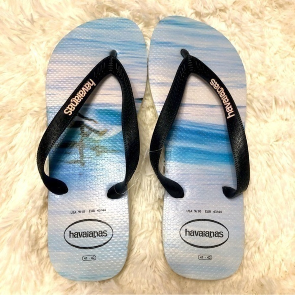 NEW 🏝️ Men’s Havaiana’s Surfer Blue Flip Flops Sandals, Sz. 9-10